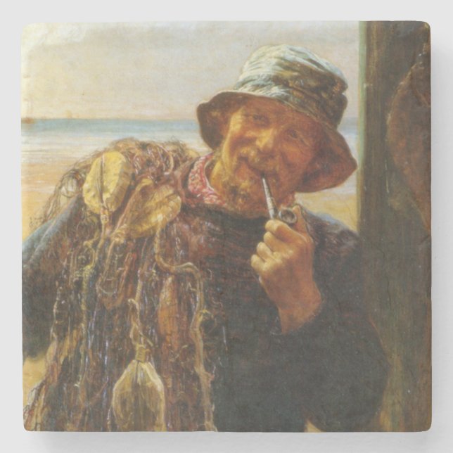 Dessous-de-verre En Pierre Pêcheur enthousiaste (par Frederick Morgan) (Devant)