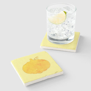 Dessous-de-verre En Pierre Peinture aquarelle citrouille