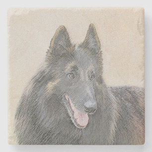 Dessous-de-verre En Pierre Peinture belge Tervuren - Cute Original Chien Art