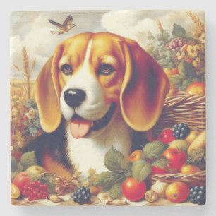 Dessous-de-verre En Pierre Peinture de chiot Beagle vintage