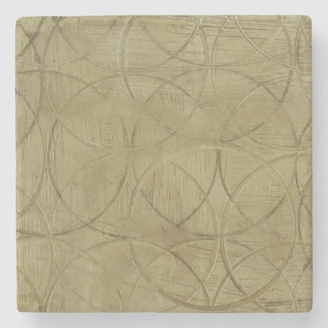 Dessous-de-verre En Pierre Peinture des cercles liés par Jennifer Goldberger (Devant)
