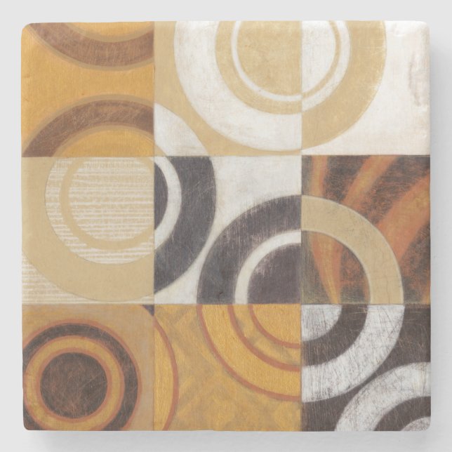 Dessous-de-verre En Pierre Peinture moderne avec les motifs circulaires (Devant)