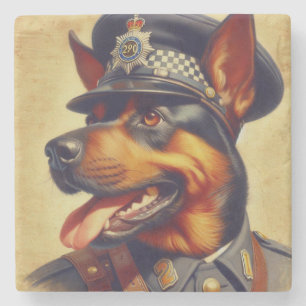 Dessous-de-verre En Pierre Peinture par Rottweiler rétro