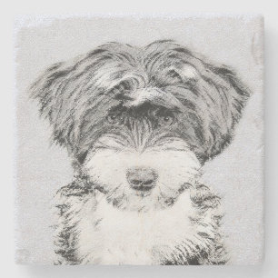 Dessous-de-verre En Pierre Peinture Tibétaine Terrier - Cute Original Chien A