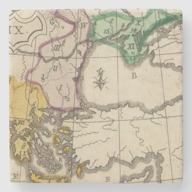 Dessous-de-verre En Pierre Péninsule balkanique 3 (Devant)