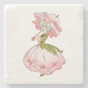 Dessous-de-verre En Pierre Peony Lady Stone Beverage Coaster