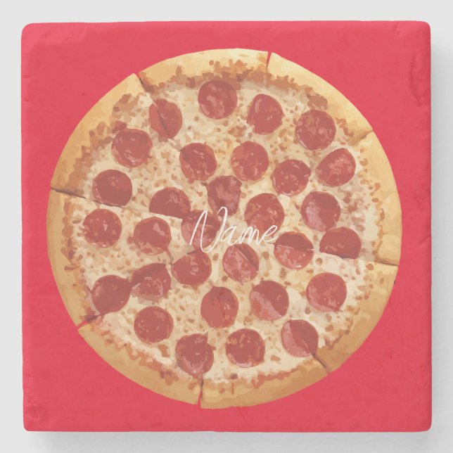Dessous-de-verre En Pierre Pepperoni Pizza Thunder_Cove (Devant)