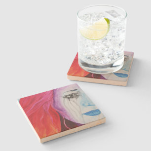 Dessous-de-verre En Pierre Perdre la couleur Surreal Rainbow Woman Art origin