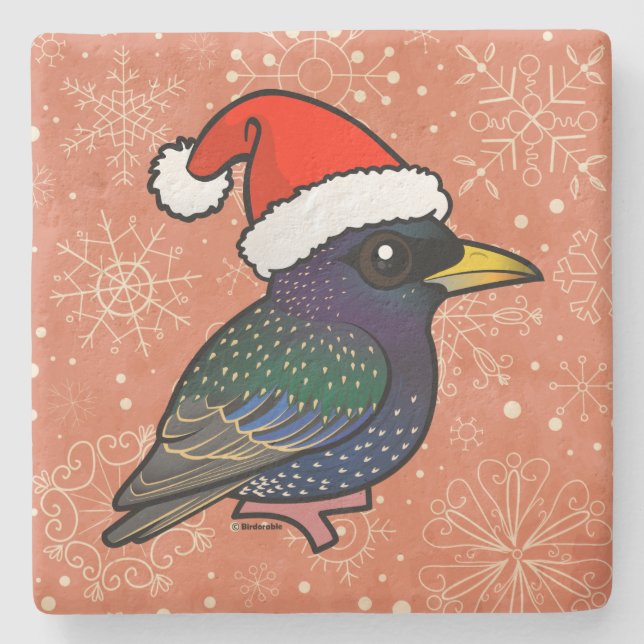 Dessous-de-verre En Pierre Père Noël European Starling (Devant)