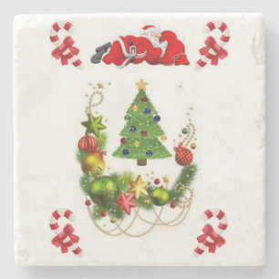 Dessous-de-verre En Pierre Père Noël Marble Pierre Dessous de verre Noël