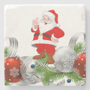 Dessous-de-verre En Pierre Père Noël Marble Pierre Dessous de verre Noël