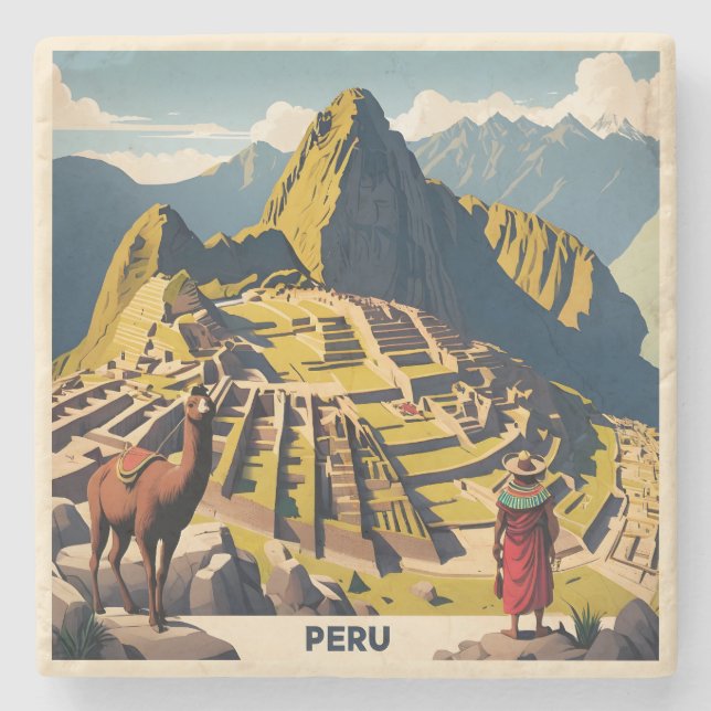 Dessous-de-verre En Pierre Pérou Machu Picchu (Devant)