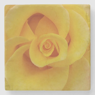 Dessous-de-verre En Pierre Pétales romantiques de rose jaune