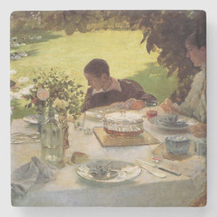 Dessous-de-verre En Pierre Petit déjeuner dans le jardin