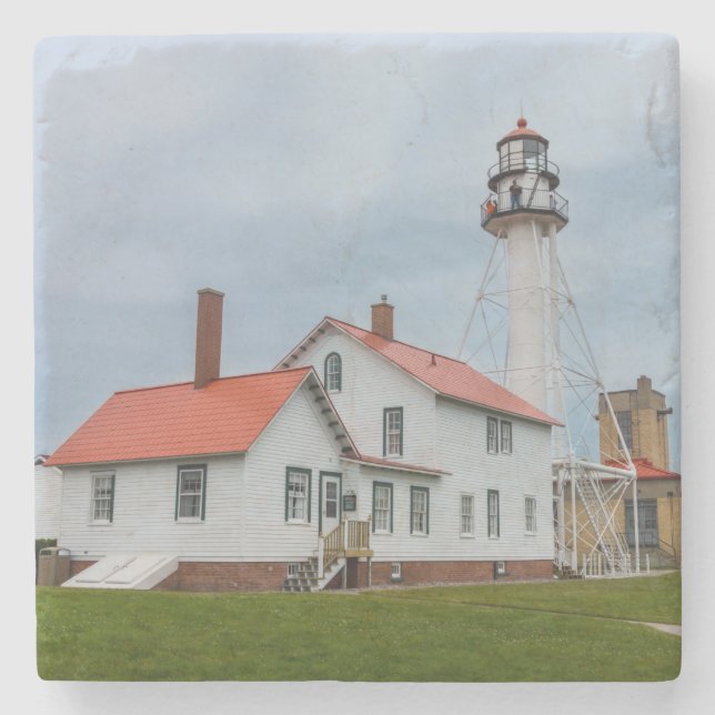 Dessous-de-verre En Pierre Phare de Whitefish Point (Devant)