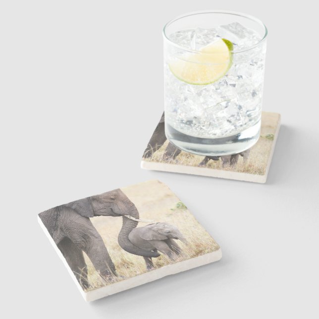 Dessous-de-verre En Pierre Photo d'amour maternel (Côté)