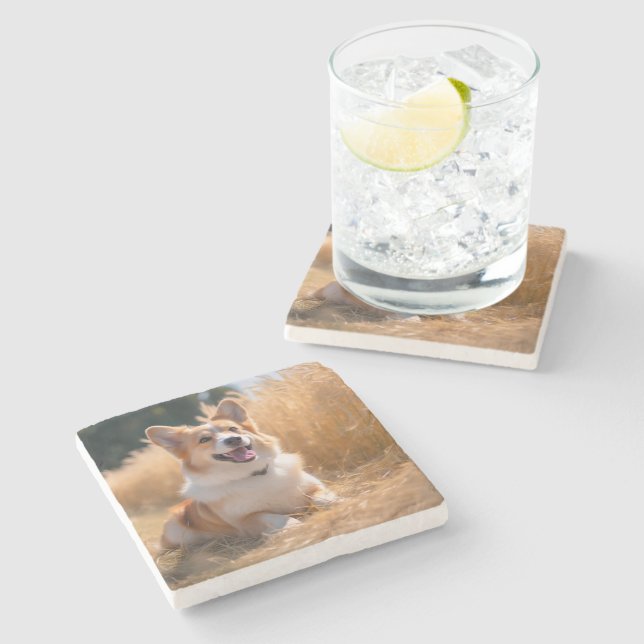 Dessous-de-verre En Pierre Photo de compagnie personnalisée (Côté)