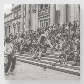 Dessous-de-verre En Pierre Photo d'interprète de musicien de rue de New York