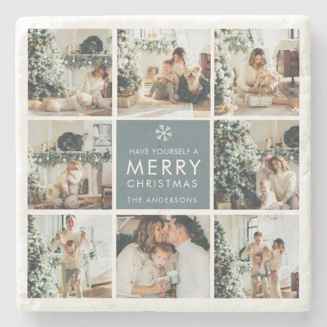 Dessous-de-verre En Pierre Photos Multi Holiday | Merry Christmas | (Devant)