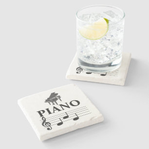 Dessous-de-verre En Pierre Piano Papa Grand Piano Piano Piano Musique Note