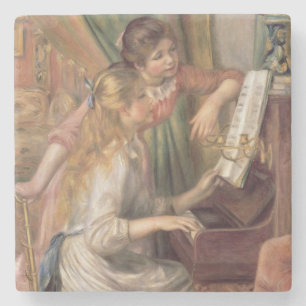 Dessous-de-verre En Pierre Pierre A Renoir   Jeunes filles au piano