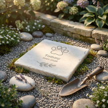 Pierre de jardin mémorial pour animaux de compagni