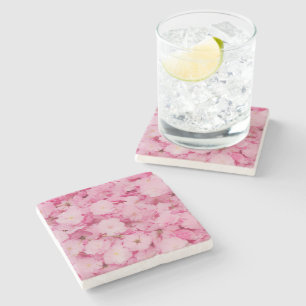 Dessous-de-verre En Pierre Pierreux Toboggan Fleur de Cerisier Rose Floral Bo