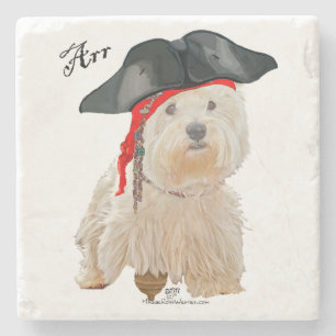 Dessous-de-verre En Pierre Pirate Westie