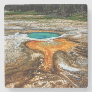 Dessous-de-verre En Pierre Piscine de courant ascendant de Yellowstone