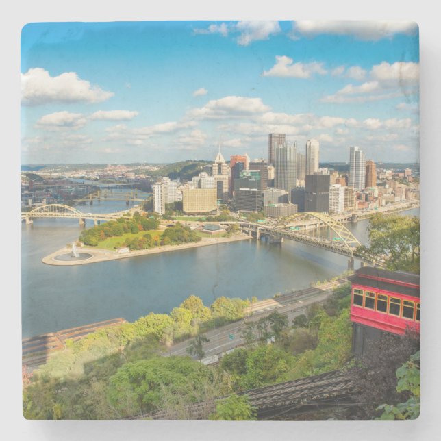 Dessous-de-verre En Pierre Pittsburgh Pennsylvania Duquesne Incline View    (Devant)