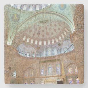 Dessous-de-verre En Pierre Plafond en dôme intérieur coloré de la Mosquée Ble