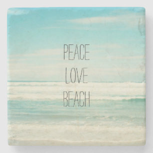 Dessous-de-verre En Pierre Plage Peace Love