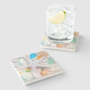 Dessous-de-verre En Pierre Plage Tropican Thème Des Plages-Coaster