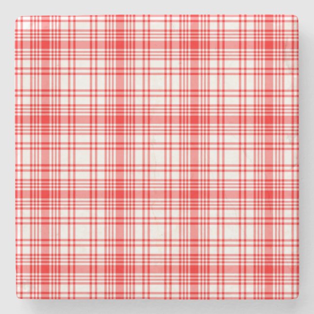 Dessous-de-verre En Pierre Plaid rouge (Devant)