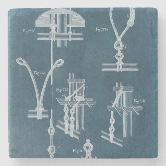 Dessous-de-verre En Pierre Plan détaillé nautique IV (Devant)