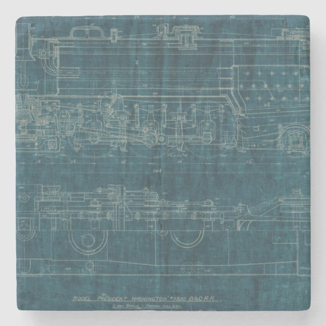 Dessous-de-verre En Pierre Plan directeur du train I (Devant)