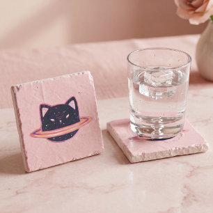 Dessous-de-verre En Pierre Planète Chat Pierre Coaster
