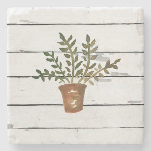 Dessous-de-verre En Pierre Plante en Pot Gardener Rustic Shiplap