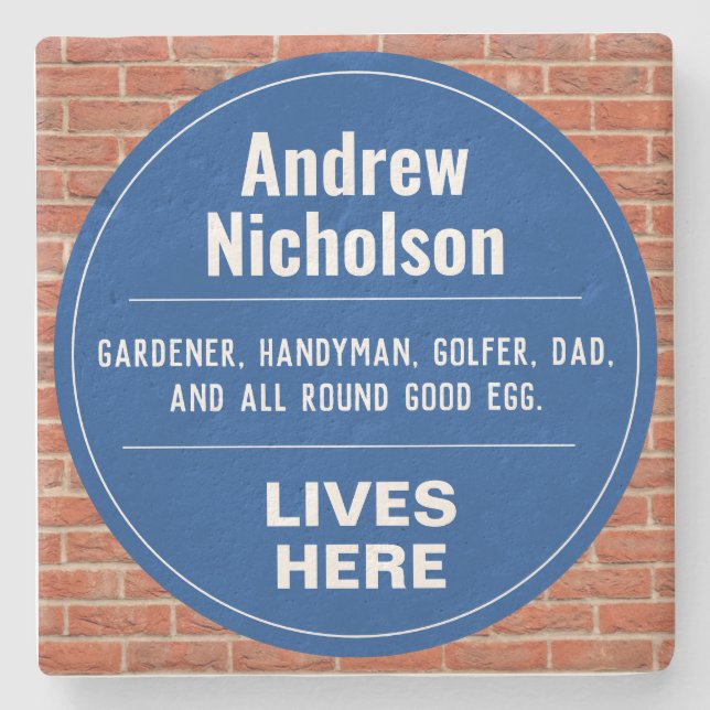 Dessous-de-verre En Pierre Plaque murale commémorative amusante (Devant)