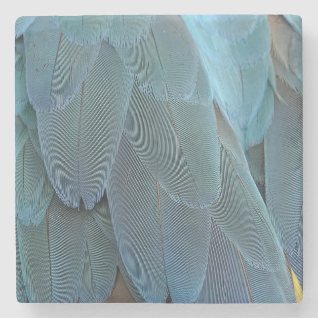 Dessous-de-verre En Pierre Plumes bleues (Devant)