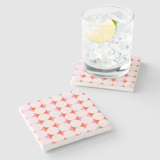 Dessous-de-verre En Pierre Points et rayures ludiques - rouge et rose