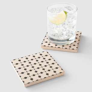 Dessous-de-verre En Pierre Pois noirs, Motif à points Polka, points, pointill
