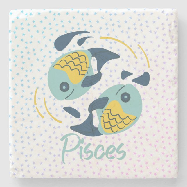 Dessous-de-verre En Pierre Poissons de Poissons modernes Zodiac (Devant)