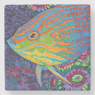 Dessous-de-verre En Pierre Poissons tropicaux brillants I
