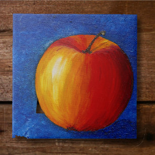 Dessous-de-verre En Pierre Pomme rouge - Peinture de la vie morte