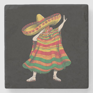 Dessous-de-verre En Pierre Poncho Mexicain Dabbing Cinco De Mayo Fête Party
