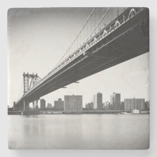 Dessous-de-verre En Pierre Pont de Manhattan et horizon, New York, USA