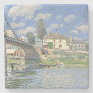Dessous-de-verre En Pierre Pont de Villeneu par Sisley Impressionist Paint