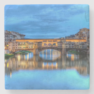 Dessous-de-verre En Pierre Pont Ponte Vecchio à Florence, Italie