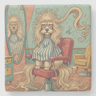 Dessous-de-verre En Pierre Poodle en colère